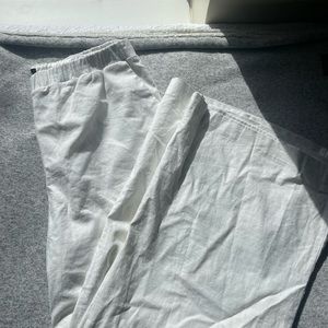 White linen wide-leg pants! XL